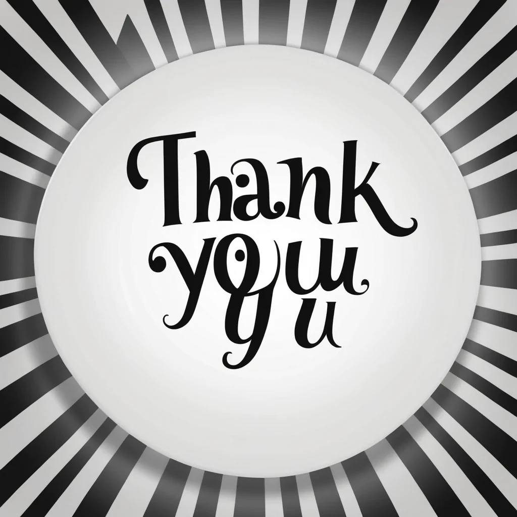 thank you in black and white