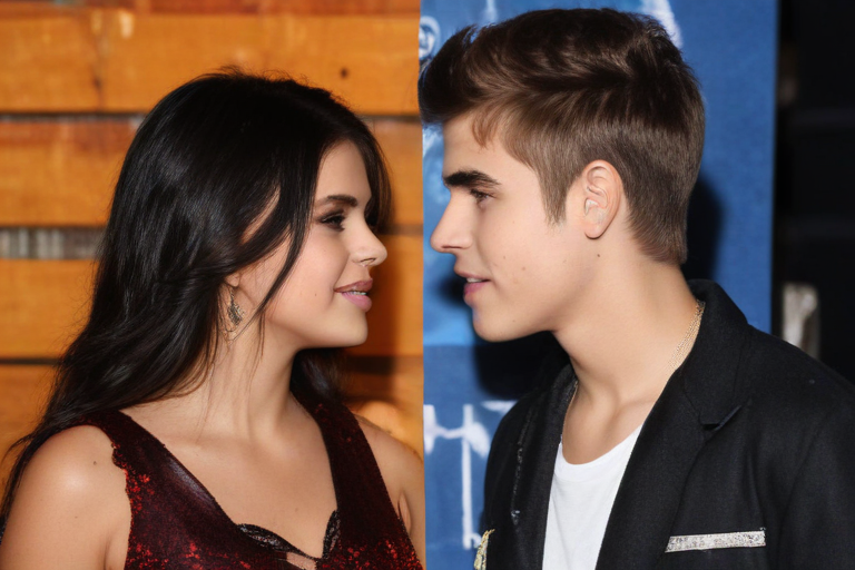 justin bieber at selena gomez
