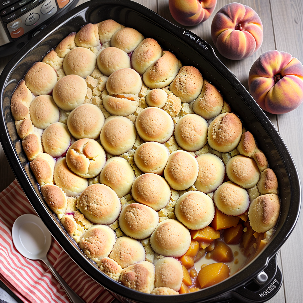 crockpot peach cobbler with cake mix