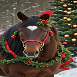 merry christmas images with horses