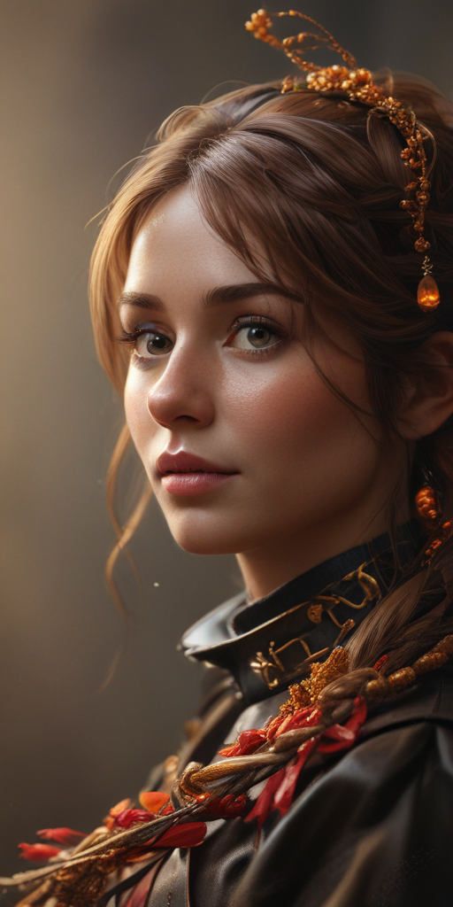 Enchanting Portrait of a Young Woman with Elegant Braided Hair and ...