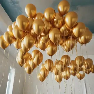golden balloons