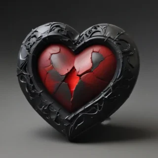 broken heart black