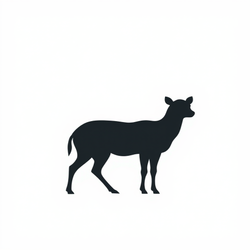 Create a high-resolution vector image of a simple, stylized animal silhouette against a plain background using a Canon EOS R5, 50mm lens, f/1.8 aperture, ISO 100, shot in natural light from a 45-degree angle for optimal contrast and detail.