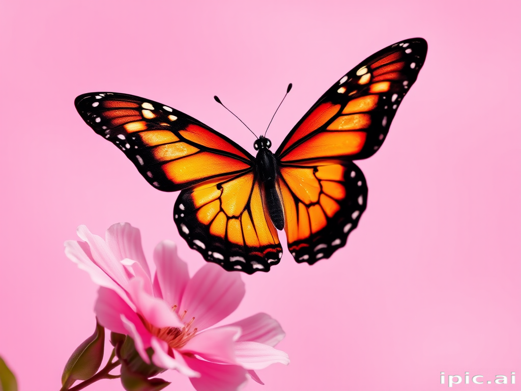pink background butterfly