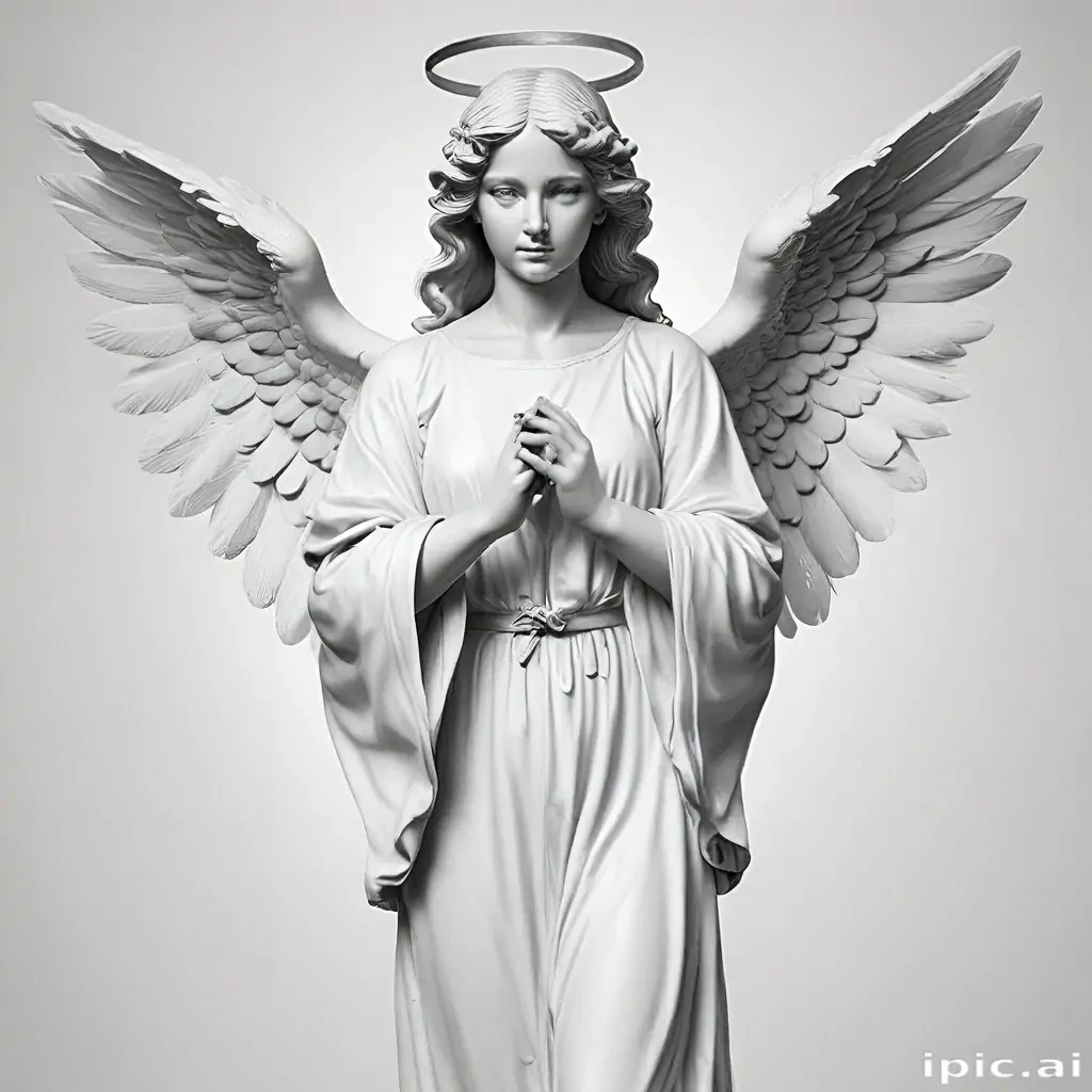 angel clip art black and white