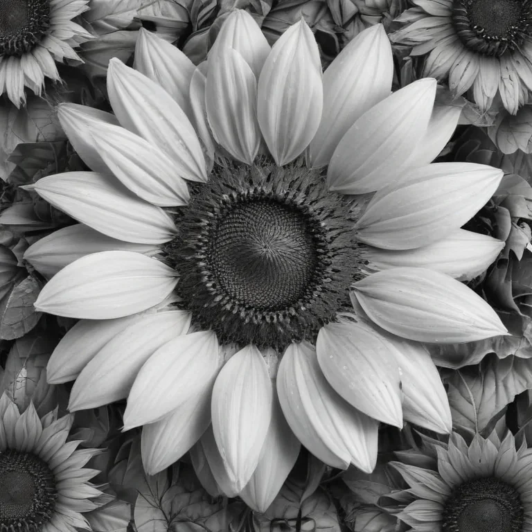 clip art sunflower black and white