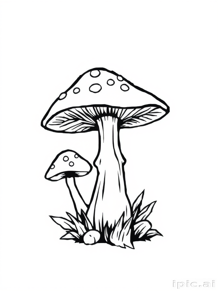 mushroom clip art black and white