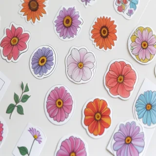 aesthetic flower stickers
