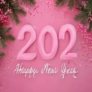pink happy new year 2024