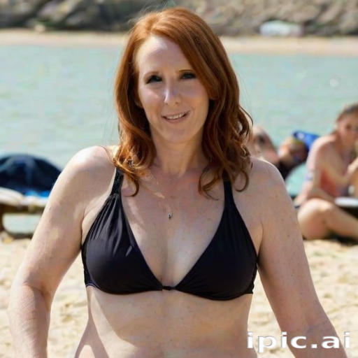 Confident Woman Enjoying a Sunny Day at the Beach in Summer