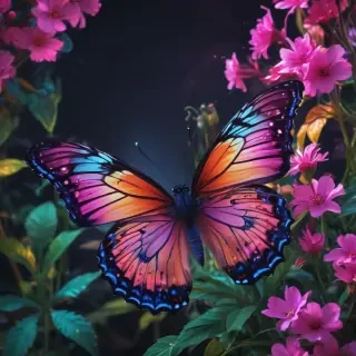 neon butterfly wallpaper