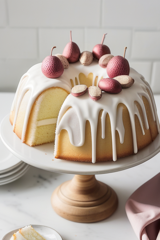 white almond sour cream cake