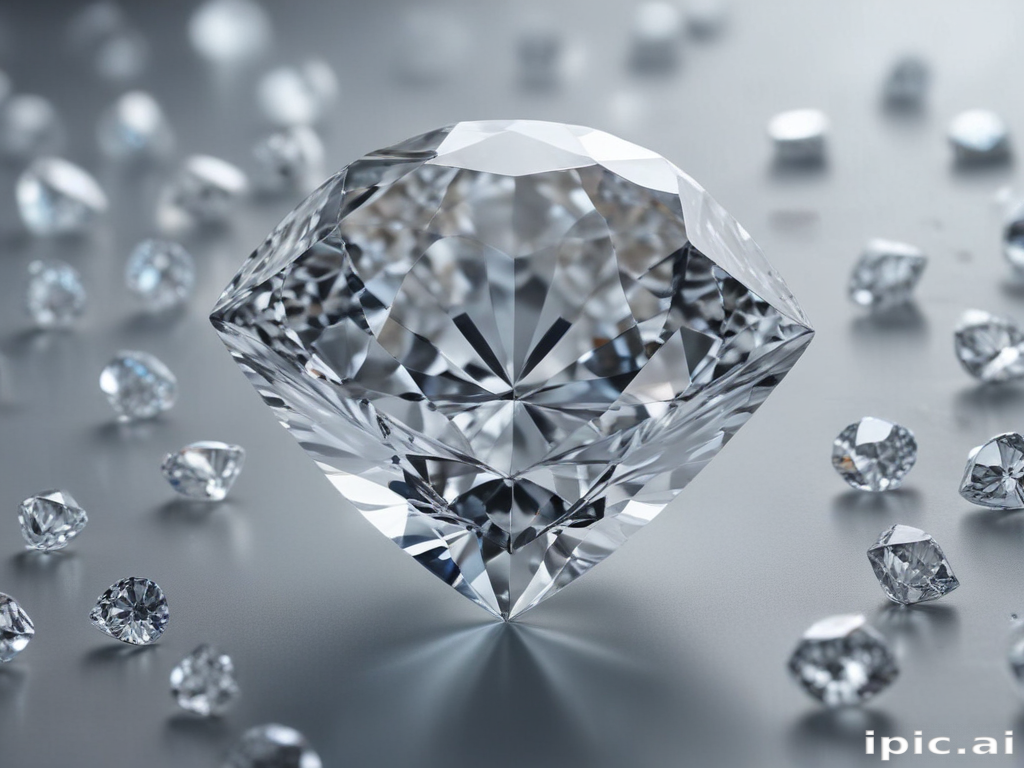 Sparkling Diamonds Displayed Elegantly on a Reflective Surface with ...