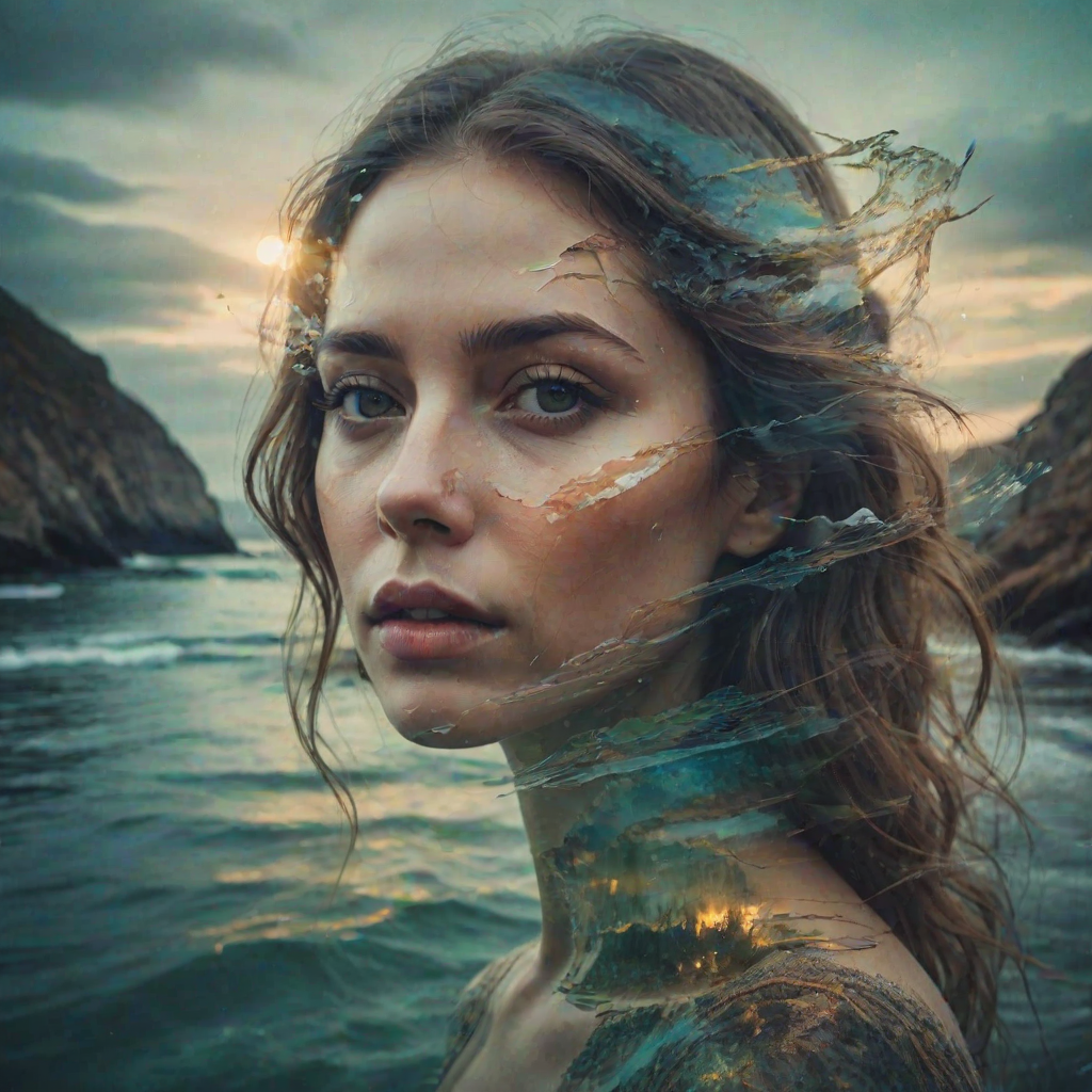 this photo is Book cover, A surreal double exposure portrait that ...