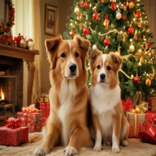 christmas wallpaper dogs