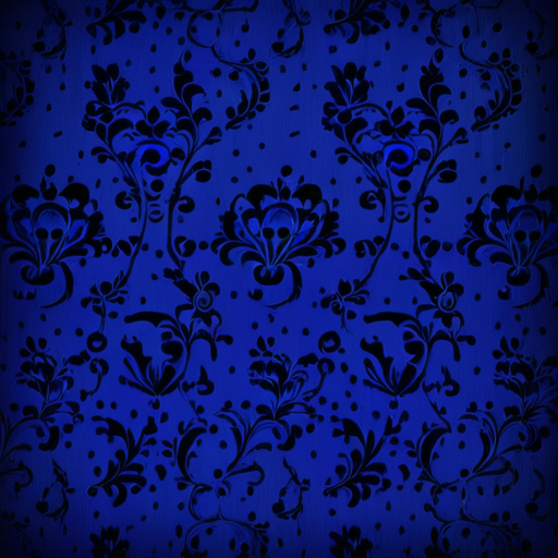 Elegant Floral Pattern on a Rich Blue Background with Intricate Details