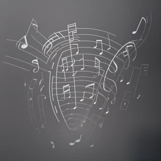 transparent music notes