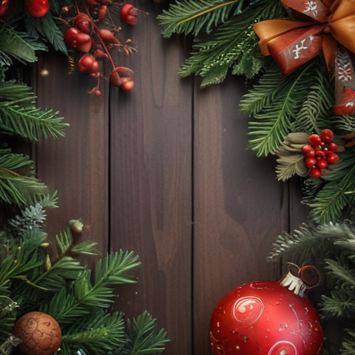 Festive Holiday Wreath Adorned with Red Berries and Shiny Ornaments