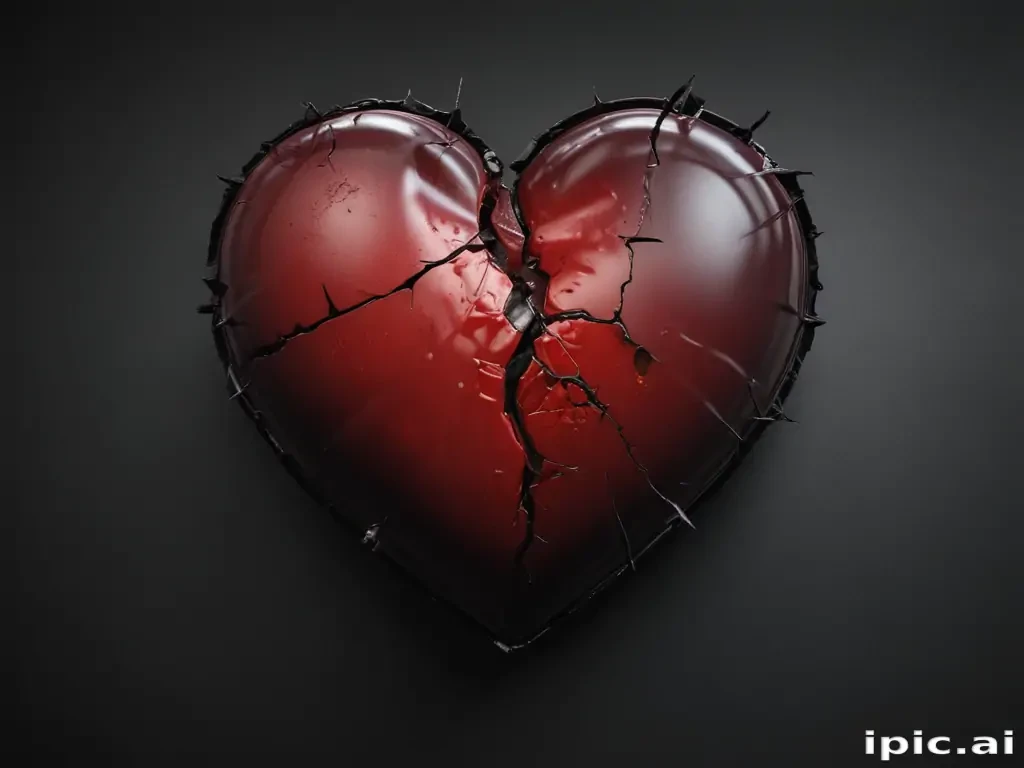 broken heart black background