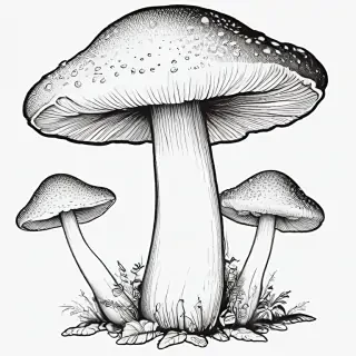 mushroom clip art black and white
