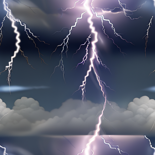 A Dramatic Sky Filled with Powerful Lightning Strikes and Dark Clouds.