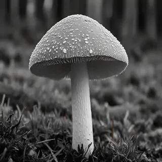 mushroom black and white