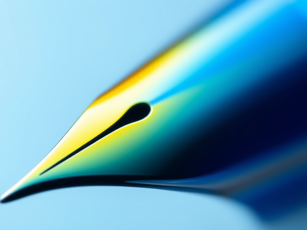 The Intricate Design of a Vibrant Fountain Pen Nib in Focus