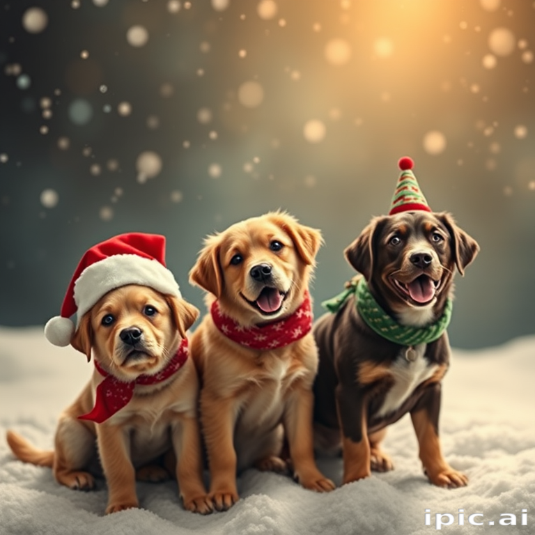 christmas dogs wallpaper