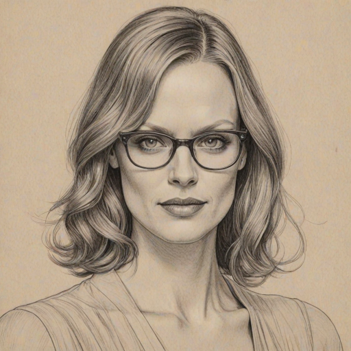 Alluring Vinessa Shaw, pencil sketch, portrait of Ravishing woman 1929s in glasses, hair style beatnik, outline, clear lines, fine lines, 8k