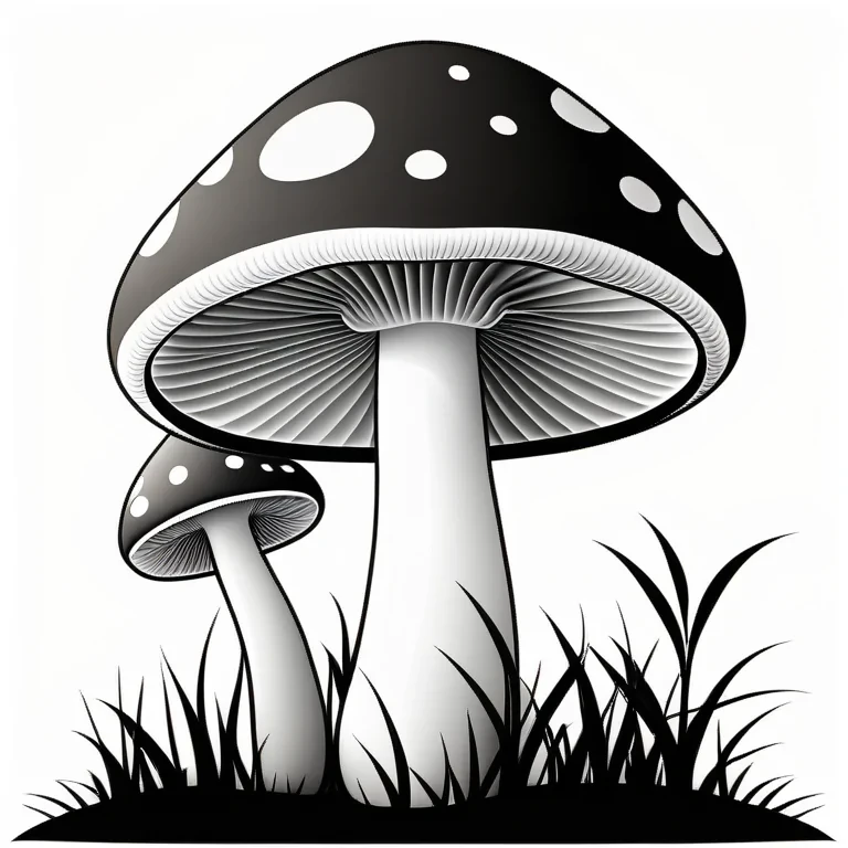 mushroom clip art black and white