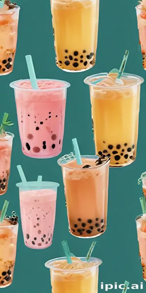 aesthetic boba tea background