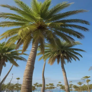 transparent palm trees
