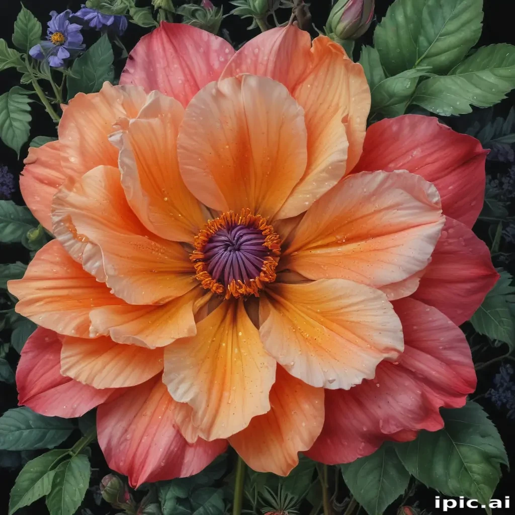 flower drawing images with colour