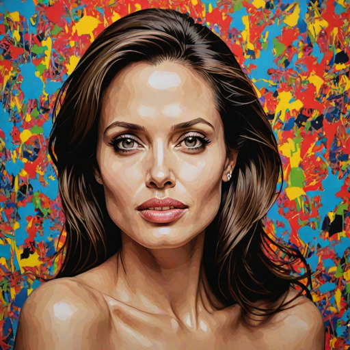 A pop art piece of angelina jolie