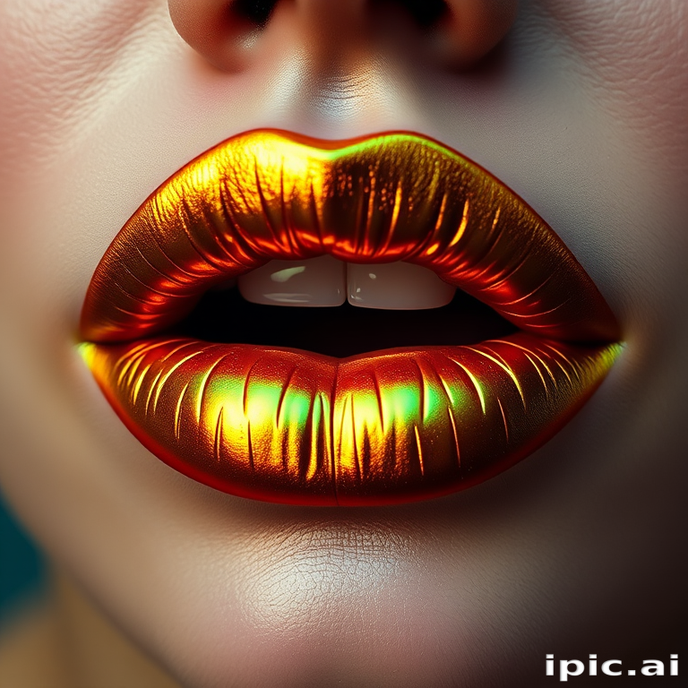 Stunning representation of duochrome green-to-gold lips, showcasing unique color-shifting properties and multidimensional depth
