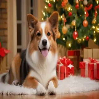 dog christmas background