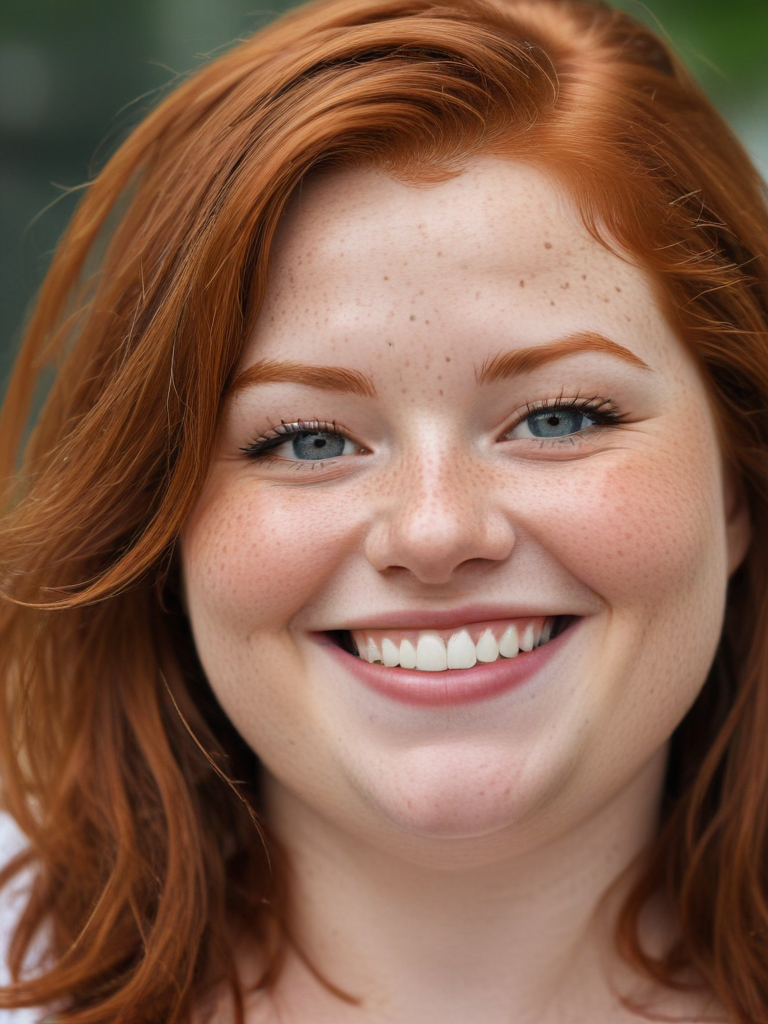 Ai Image Generator - Ai Art Generator - High Quality and 100% Unique Images  - iPic.Ai chubby overweight redhead with freckles smile