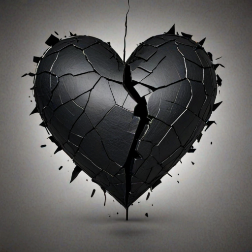 broken black heart