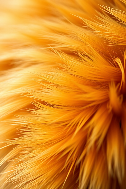 Close-up of golden brown fur texture with soft lighting, focal length 50mm, aperture f/4, ISO 100, shot with a DSLR camera in macro mode for enhanced detail.