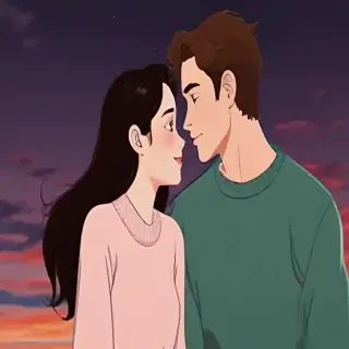 cartoon couple aesthetic