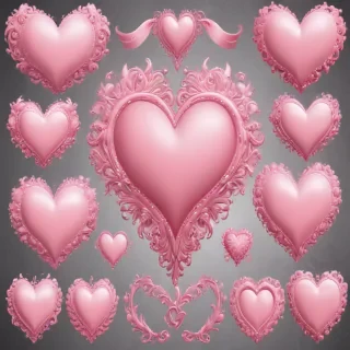 pink hearts clipart