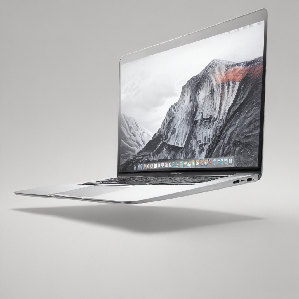 apps coming out of macbook screen white background