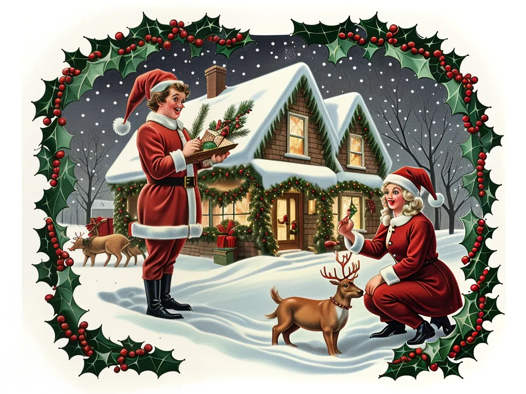 vintage christmas illustration