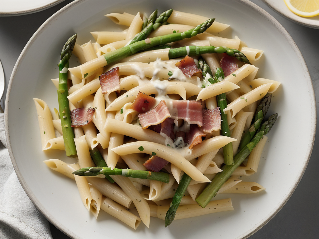 creamy pasta with asparagus and bacon