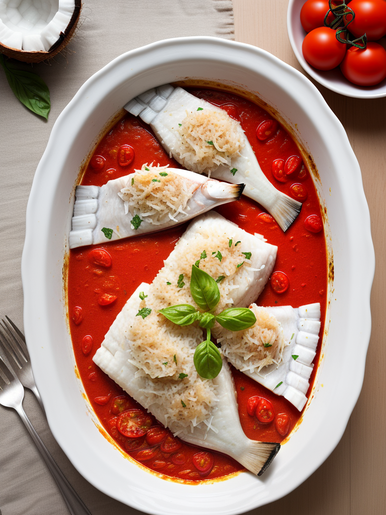 coconut fish and tomato bake