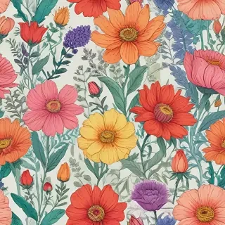 color drawing flowers