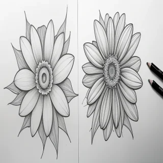 aesthetic flower drawing