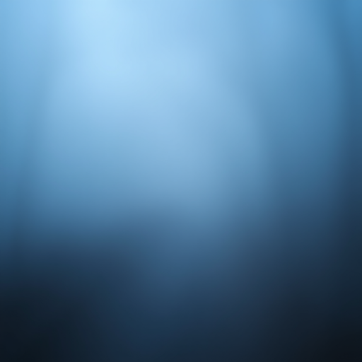 Create a soft focus image of a misty blue haze with a DSLR camera, aperture set to f/2.8, ISO 100, shutter speed 1/60s, captured at a 50mm lens from a slightly elevated angle for depth.