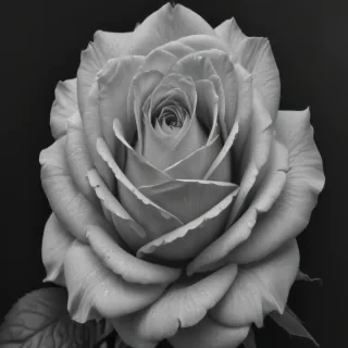 rose drawing black and white